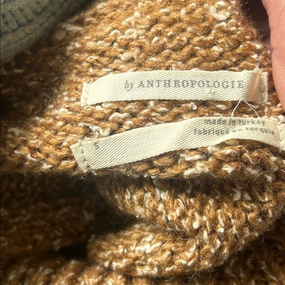 Anthropologie Tunic Turtleneck Sweater Tan Brown Size Small - Picture 10 of 11